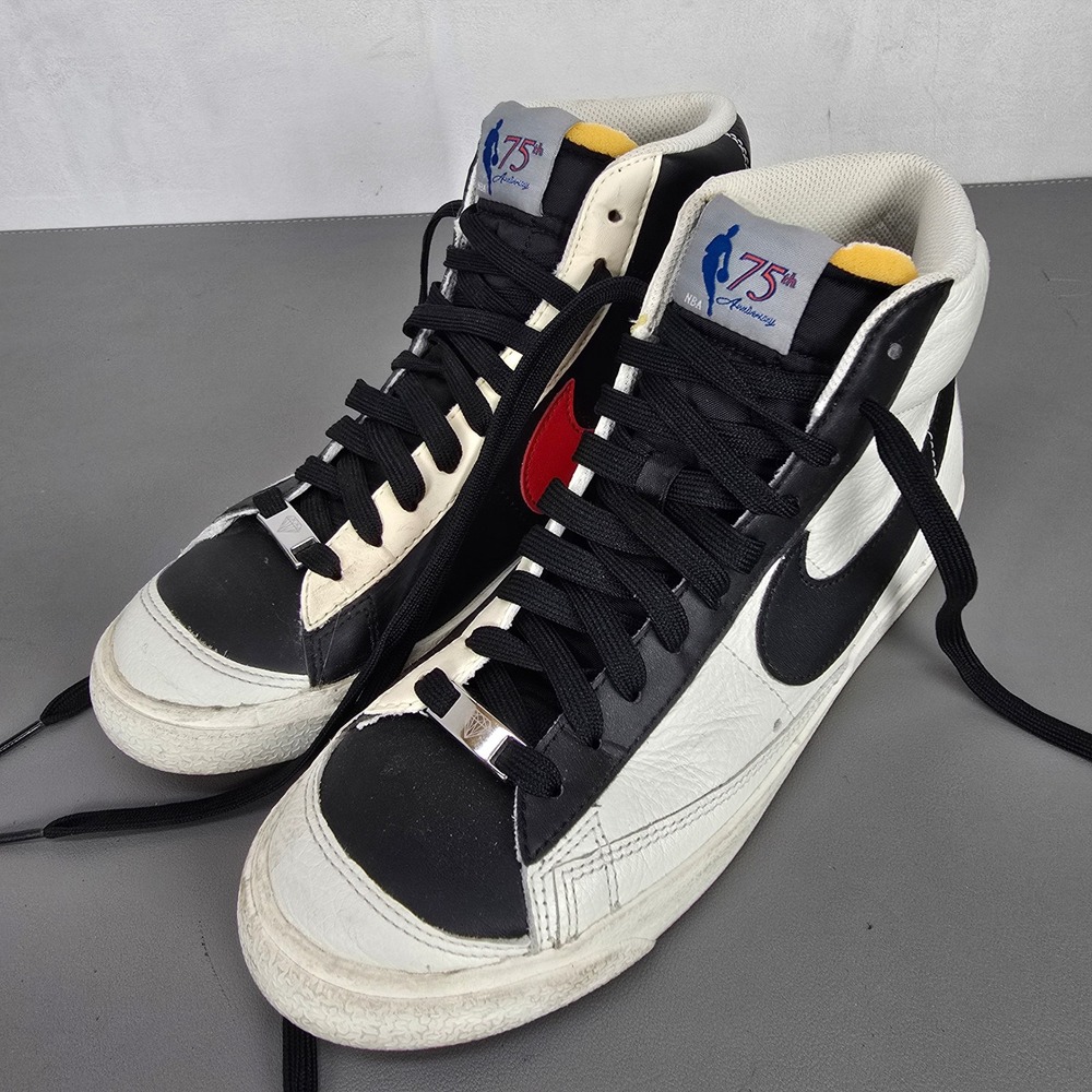 Nike Blazer Mid 77 NBA 75th Anniversary Diamond Black White Red Sz 7 DD8025-101